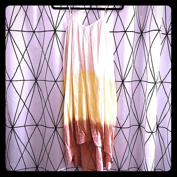 Stark dip dye sundress ivory, yellow and blush. - Picture 2 of 2